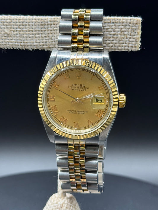 Gold Rolex Datejust Watch for Men Gold Dial Jubilee Band reproduction